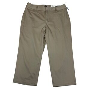 Dockers Womens Tan Stretch Capri Khaki Summer Pants 21018-1006 Size 16 NWT